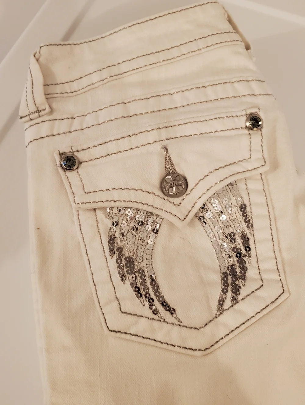 Miss Me Y2k Angel Capri - Picture 3 of 15